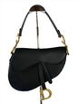 Dior Saddle Black Medium Grained Leather Handbag with Gold Hardware Rovelle Bags
