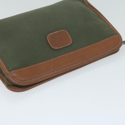Burberry Brand Canvas Green Clutch Bag