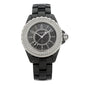Stainless Steel Ceramic Diamond Pave Bezel 33mm J12 Quartz Watch Black