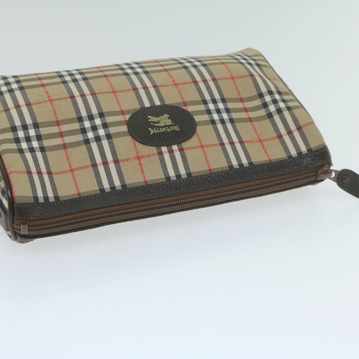 Burberry Brand Canvas Brown Clutch Bag Style 2