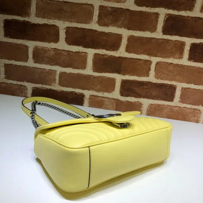 Gucci GG Marmont Matelass茅 Shoulder Bag Yellow
