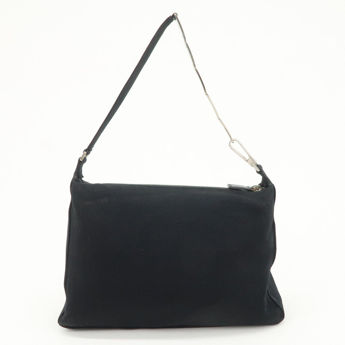 FENDI Polyester Chain Shoulder Bag Hand Bag Black Silver 091577 Rovelle Bags