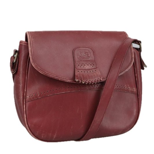 Burberry Burgundy Leather Shoulder Bag ( )