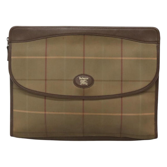 Burberry Beige Canvas Clutch Bag ( )
