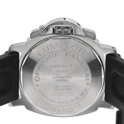 Stainless Steel Rubber 44mm Luminor Daylight Chronograph Automatic Watch Black PAM00250
