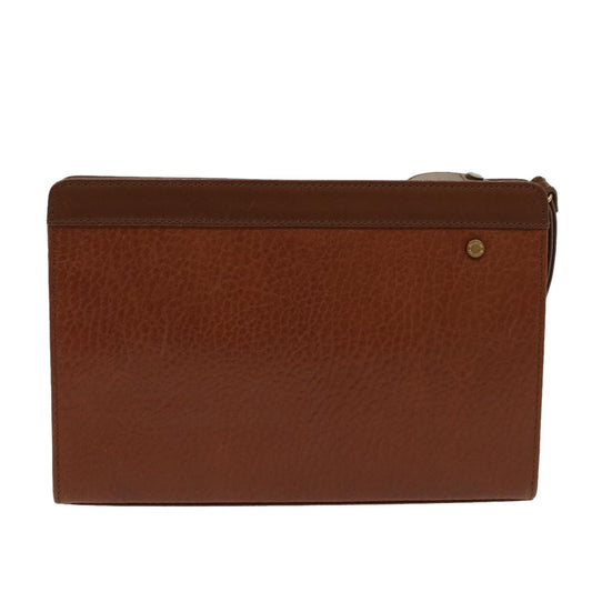 Burberry Brand Leather Brown Clutch Bag Style 6