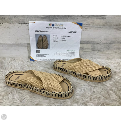 Sandals Luxury Designer By Fendi In Tan, Size: 8 Rovelle Bags