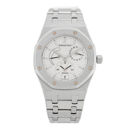 Stainless Steel 36mm Royal Oak Dual Time Automatic Watch White 25730ST.OO.0789ST.09