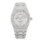 Stainless Steel 36mm Royal Oak Dual Time Automatic Watch White 25730ST.OO.0789ST.09