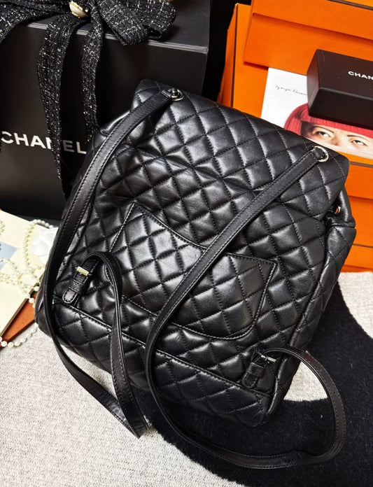 Chanel Paris-Salzburg Black Leather Backpack Rovelle Bags
