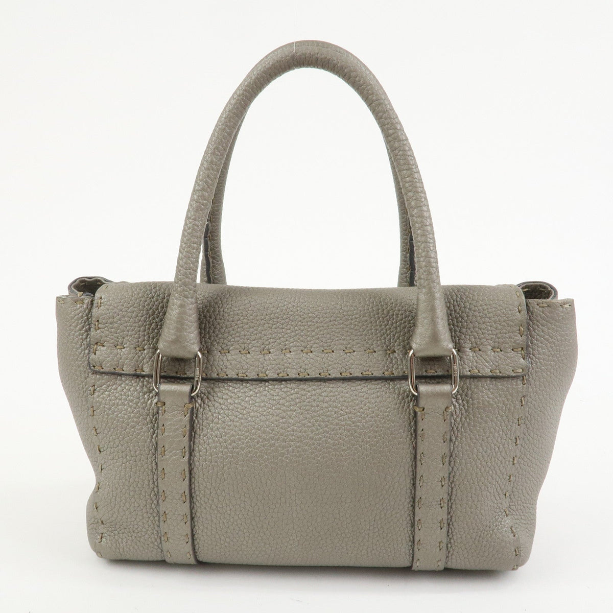 FENDI Seleria Leather Mini Linda Hand Bag Gray 8BR486 Rovelle Bags