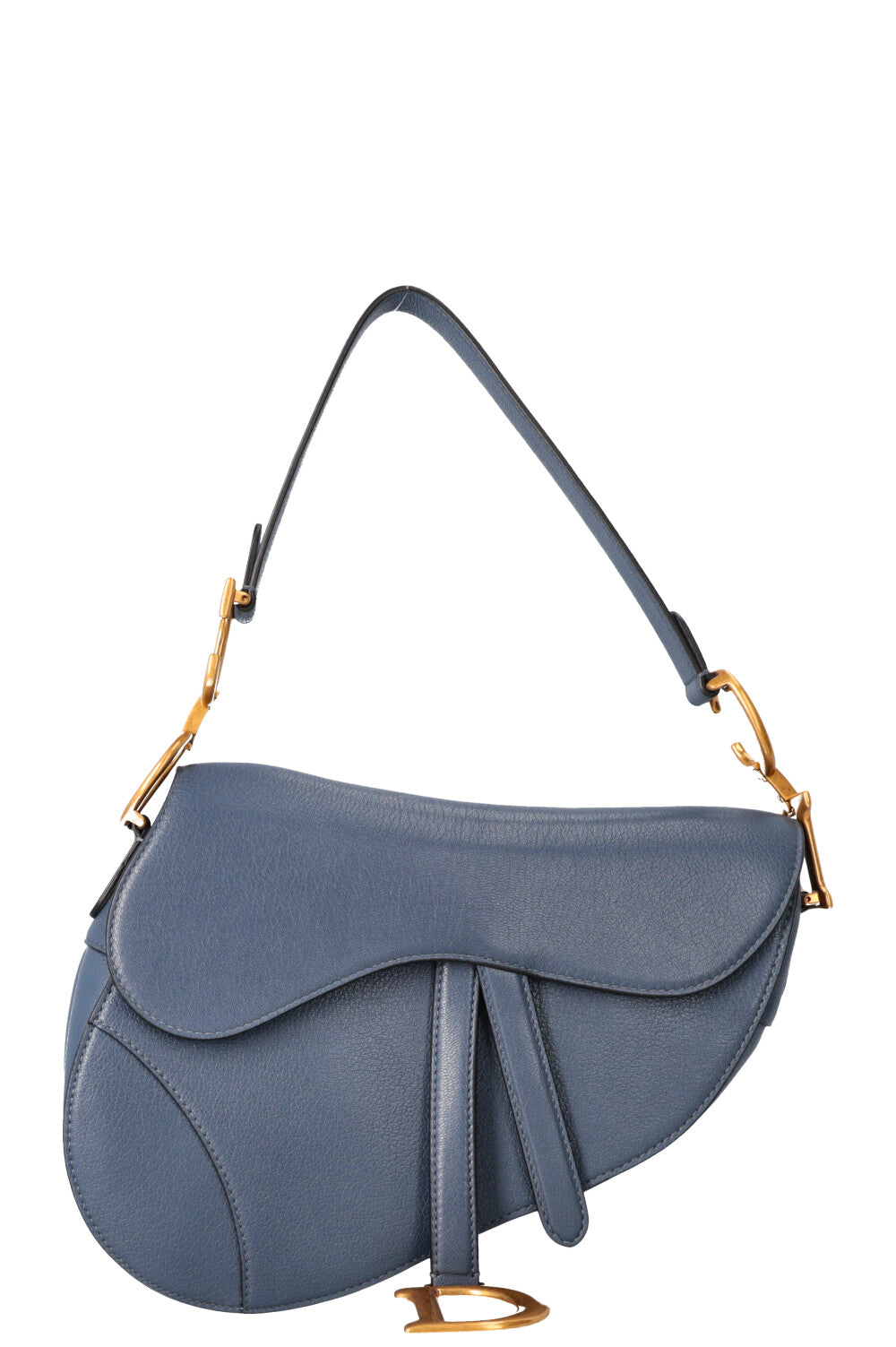 Christian Dior Saddle Bag Leather Blue Rovelle Bags