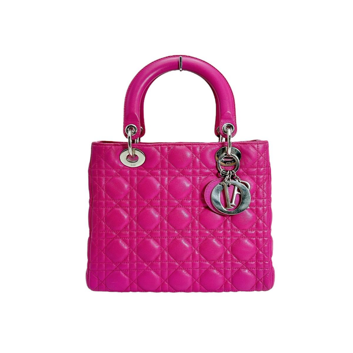 Dior Handbag lambskin Lambskin Pink 2WAY handbag Canage Rovelle Bags