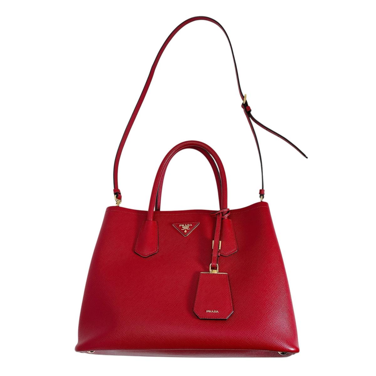 Prada Handbag Bn2775 Cowhide Red Safiano 2 Way Bag Rovelle Bags