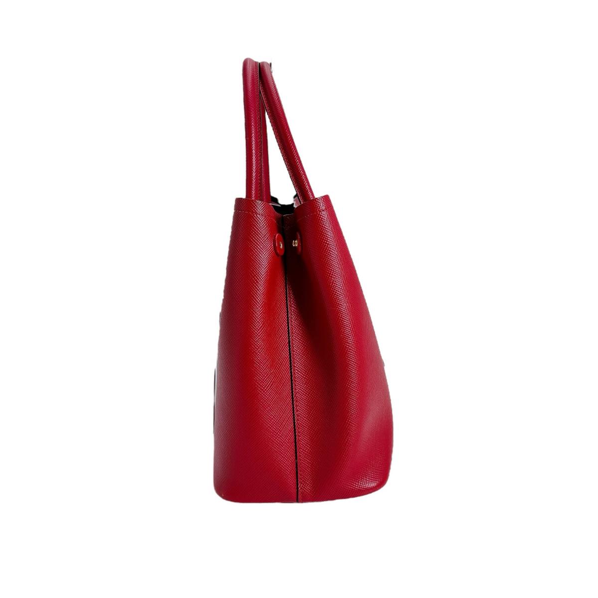 Prada Handbag Bn2775 Cowhide Red Safiano 2 Way Bag Rovelle Bags