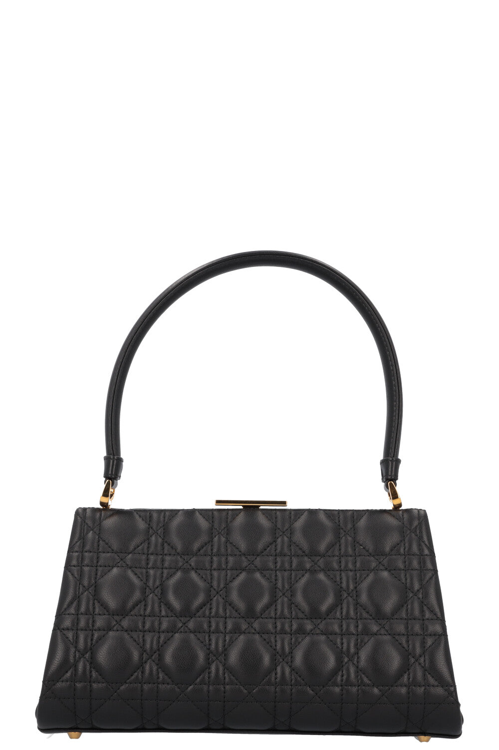 Christian Dior Caro Cannage Frame Bag Black Leather Rovelle Bags