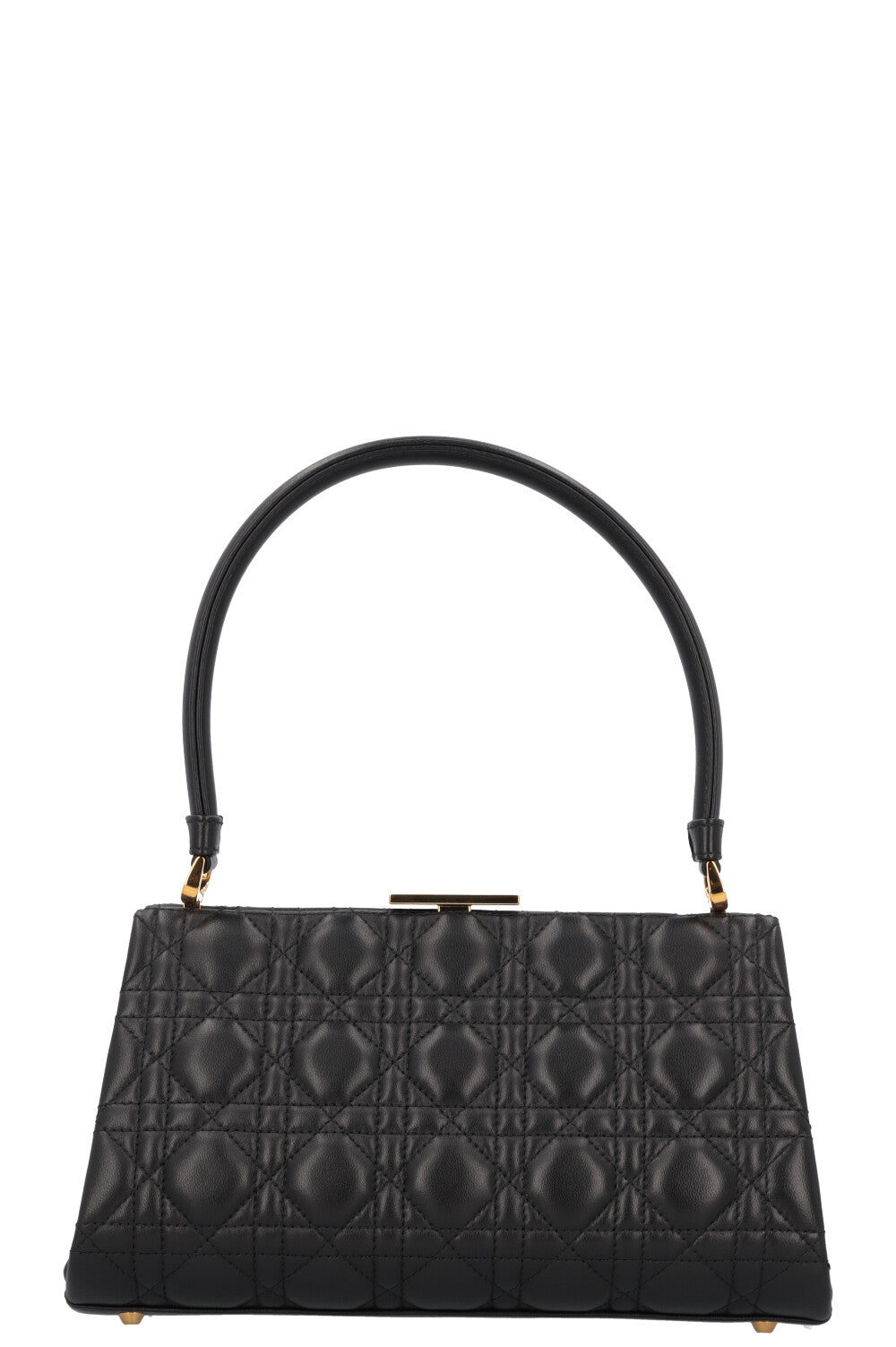 Christian Dior Caro Cannage Frame Bag Black Leather Rovelle Bags