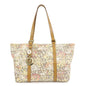 FENDI Zucchino Canvas Leather Flower Print Tote Bag Hand Bag 8BH215 Rovelle Bags
