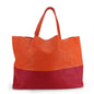 CELINE Tote Bag 169263EBT leather Orange Horizontalkava Women
