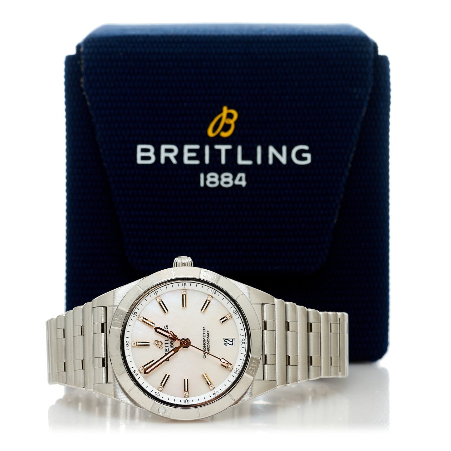 Stainless Steel Diamond Mother of Pearl 36mm Chronomat Automatic Watch A10380