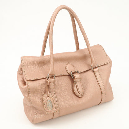 FENDI Selleria Leather Mini Linda Hand Bag Pink Silver Hardware 8BR458 Rovelle Bags