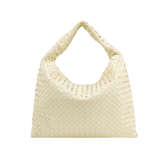 Bottega Veneta Hop Large Leather Pale Cream Yellow Hobo Bag