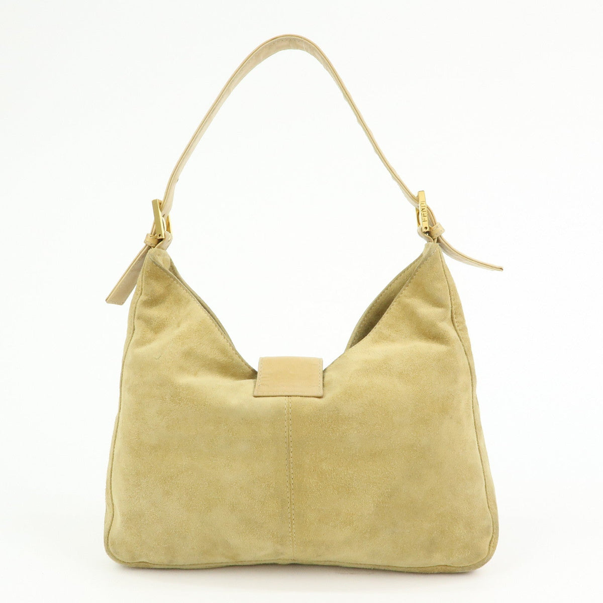 FENDI Suede Leather Shoulder Bag Hand Bag Yellow Beige 26569 Rovelle Bags