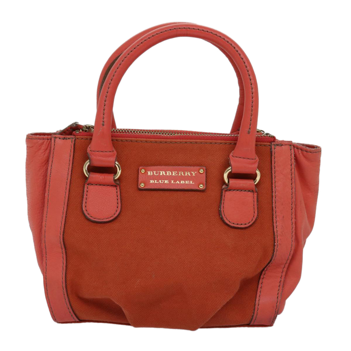 Burberry Label Brand Canvas Blue Handbag