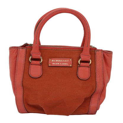 Burberry Label Brand Canvas Blue Handbag