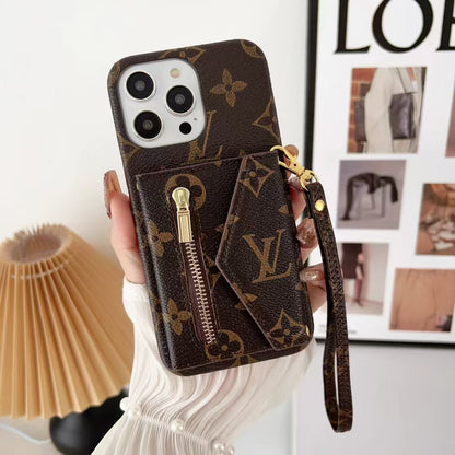 Tri-fold zipper phone case for samsung