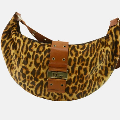 Dior Street Chic Hobo Leopard Print Pony-hair Calfskin Rovelle Bags