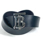 BURBERRY belt leather black TB logo mens 85