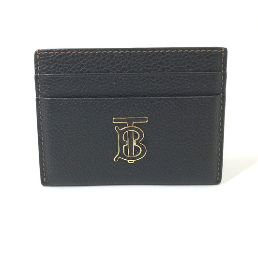 BURBERRY Card Case leather black TB Women