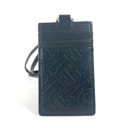 BURBERRY Card Case leather black TB logo unisex(Unisex)