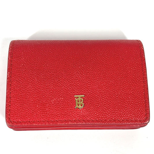 BURBERRY Folded wallet leather Red TB Women