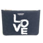 BURBERRY Pouch canvas black Makeup pouch Cosmetics Pouch LOVE Women