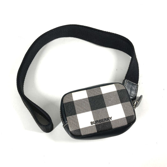 BURBERRY Coin case Leather, PVC black Coin Pocket Wallet check Women(Unisex)
