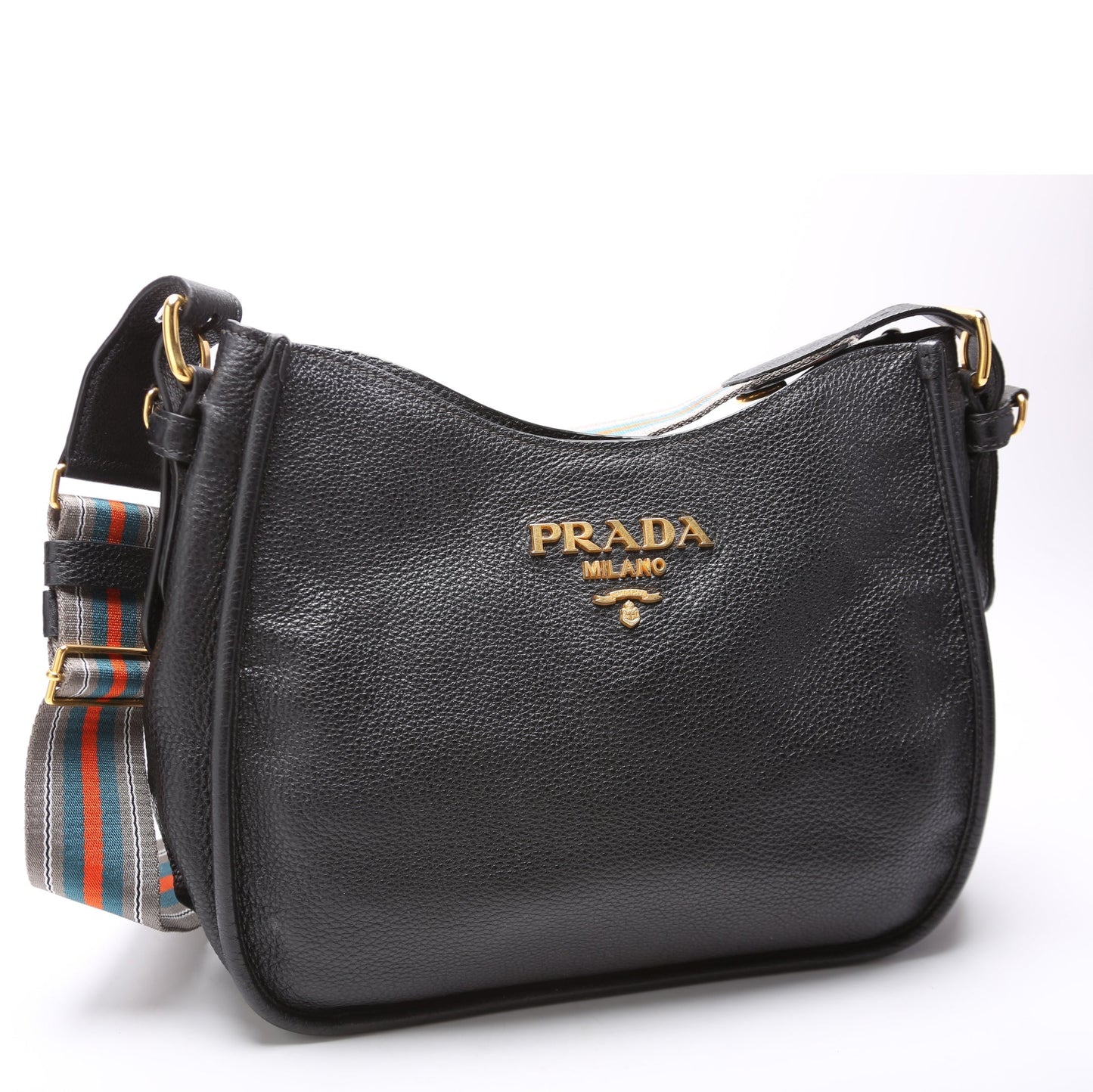Prada Vitello Daino Hobo Black Bag Rovelle Bags