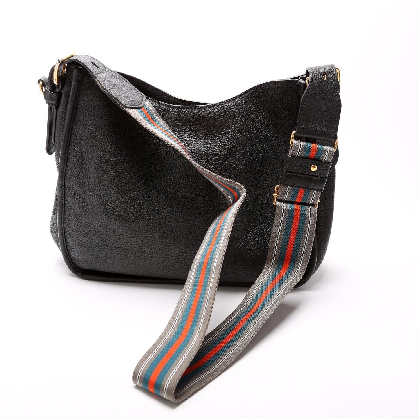 Prada Vitello Daino Hobo Black Bag Rovelle Bags