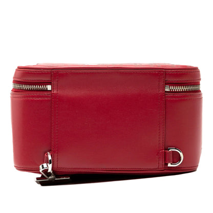Red Dior Oblique Perforated Calfskin Galaxy World Tour Shoe Case Satchel Rovelle Bags
