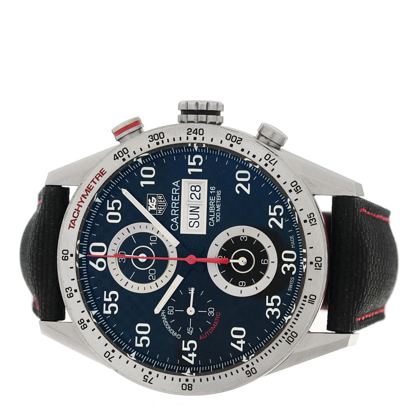 Titanium Carbon Fiber 43mm Carrera Calibre 16 Chronograph Automatic Watch Black CV2A80