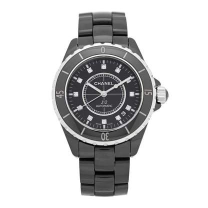 Stainless Steel Ceramic Diamond 38mm J12 Automatic Watch Black