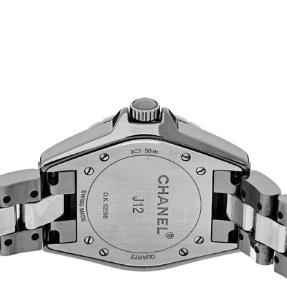 Stainless Steel Ceramic Diamond 33mm J12 Quartz Watch Grey