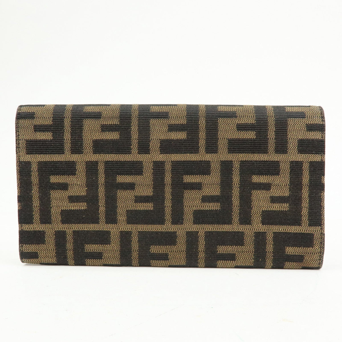 FENDI Zucca Canvas Bi-fold Long Wallet Black Brown 8M0009 Rovelle Bags