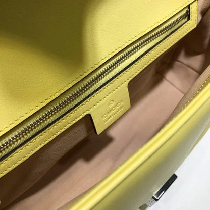Gucci GG Marmont Matelass茅 Shoulder Bag Yellow
