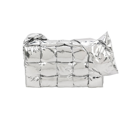 Bottega Veneta Padded Cassette Silver Leather Large