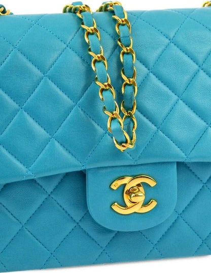 Chanel Classic Double Flap 25 Shoulder Bag Light Blue