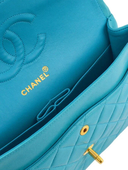 Chanel Classic Double Flap 25 Shoulder Bag Light Blue