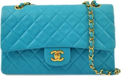 Chanel Classic Double Flap 25 Shoulder Bag Light Blue