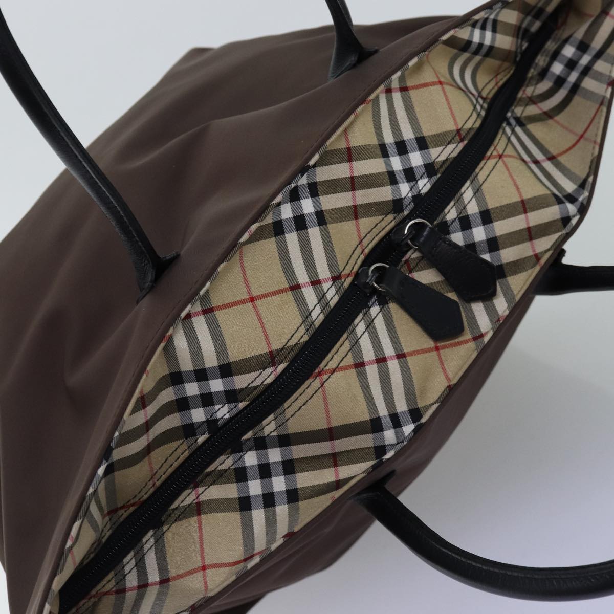 Burberry Nova Brand Check Brown Tote Bag